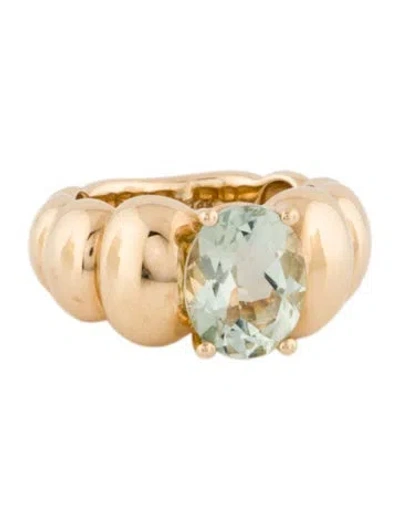 Pre-owned Mejuri 14k 2.15ctw Prasiolite Puffy Charlotte Ring In Multi