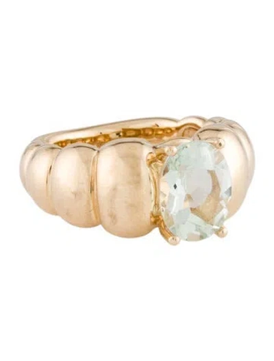 Pre-owned Mejuri 14k 2.25ct Prasiolite Puffy Charlotte Ring In Multi
