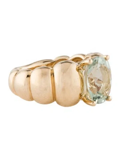 Pre-owned Mejuri 14k 2.36ct Quartz Puffy Charlotte Cocktail Ring In Multi