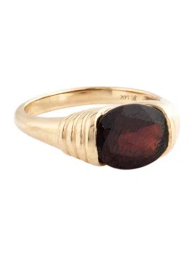 Pre-owned Mejuri 14k 2.88ct Garnet Heirloom Ring In Multicolor