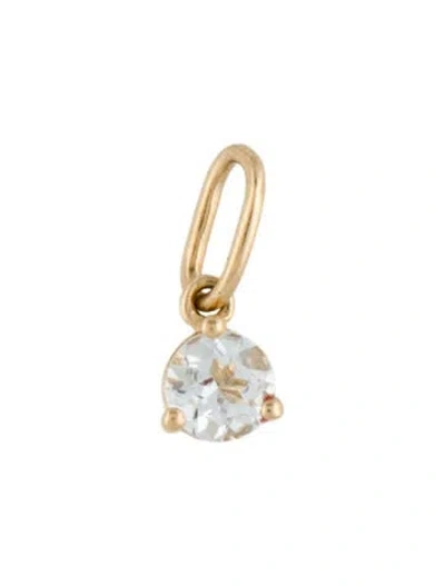 Pre-owned Mejuri 14k Aquamarine Drop Charm In Multi