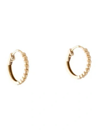 Pre-owned Mejuri 14k Beaded Huggie Hoop Earrings In Multi