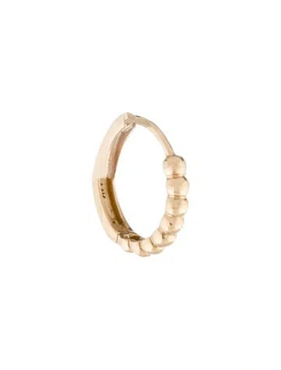 Pre-owned Mejuri 14k Beaded Huggie Hoop Single Earring In Multi
