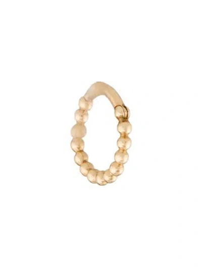 Pre-owned Mejuri 14k Beaded Single Huggie Hoop Earring In Multi