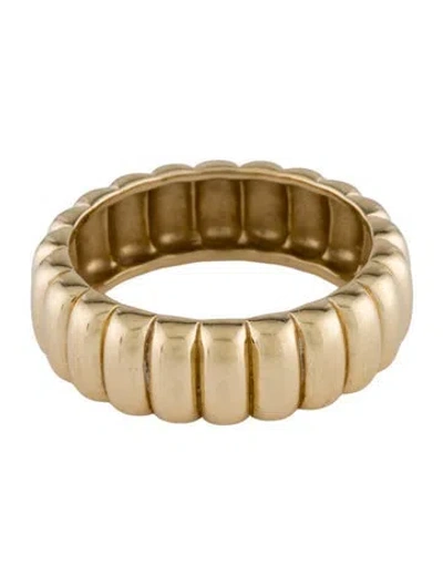 Pre-owned Mejuri 14k Charlotte Ribbed Band Ring In Multicolor