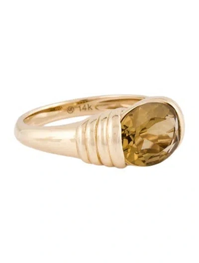 Pre-owned Mejuri 14k Citrine Heirloom Ring In Multi