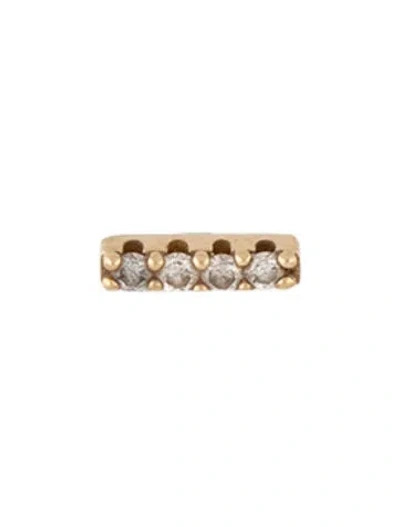 Pre-owned Mejuri 14k Diamond Bar Flat Back Stud In Multicolor
