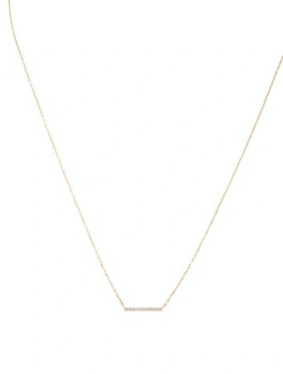 Pre-owned Mejuri 14k Diamond Bar Pendant Necklace, 16.25" In Multicolor
