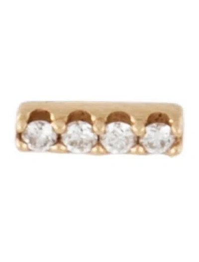 Pre-owned Mejuri 14k Diamond Bar Single Stud Earring In Multicolor