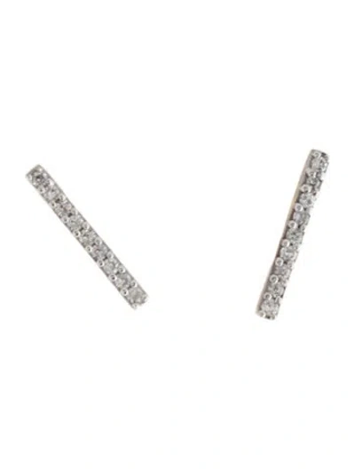 Pre-owned Mejuri 14k Diamond Bar Stud Earrings In Multicolor