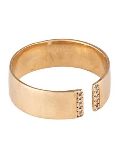 Pre-owned Mejuri 14k Diamond Beam Open Cigar Band In Multicolor