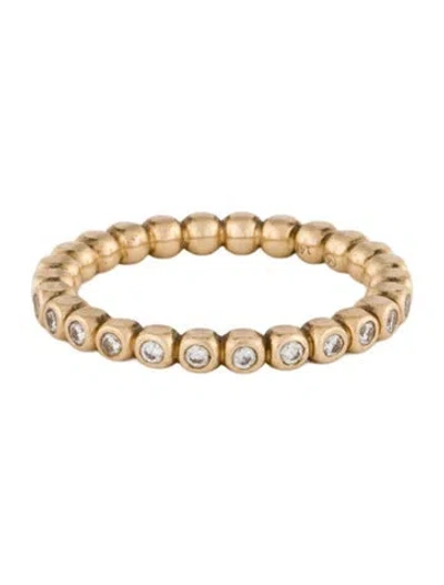 Pre-owned Mejuri 14k Diamond Bold Beaded Eternity Band In Multi