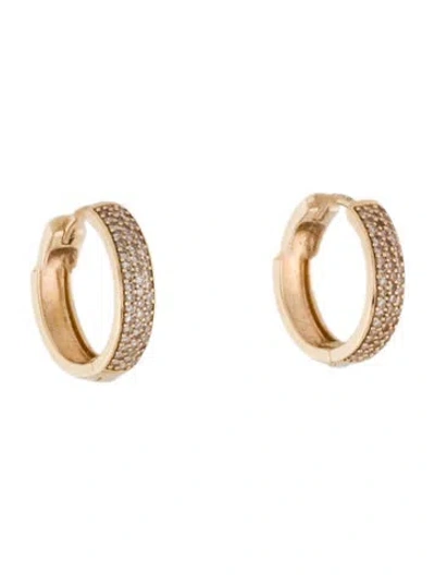 Pre-owned Mejuri 14k Diamond Bold Pavé Huggie Hoops In Multi