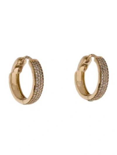 Pre-owned Mejuri 14k Diamond Bold Pavé Small Hoop Earrings In Multi