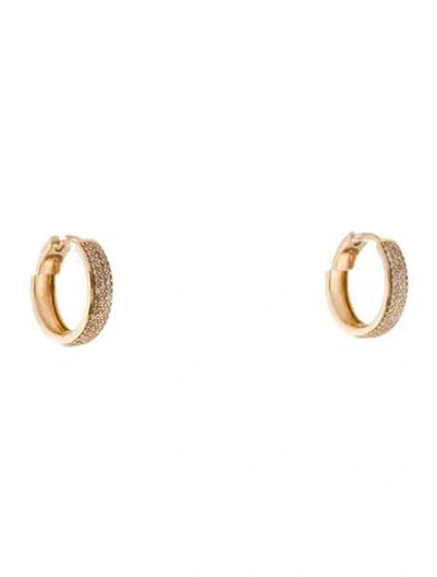Pre-owned Mejuri 14k Diamond Bold Pavé Small Hoops In Multi