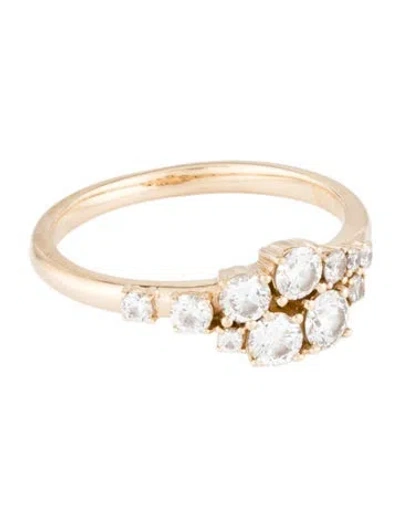 Pre-owned Mejuri 14k Diamond Cluster Ring In Multicolor