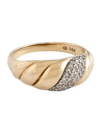 Pre-owned Mejuri 14k Diamond Croissant Dome Ring In Multicolor