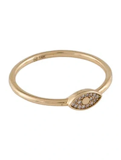 Pre-owned Mejuri 14k Diamond Evil Eye Ring In Multi