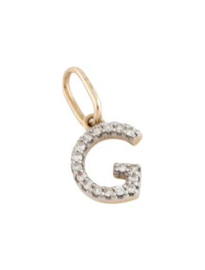 Pre-owned Mejuri 14k Diamond 'g' Letter Charm, 0.5" In Multicolor