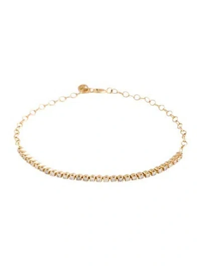Pre-owned Mejuri 14k Diamond Half Tennis Bracelet, 6.75" In Multi