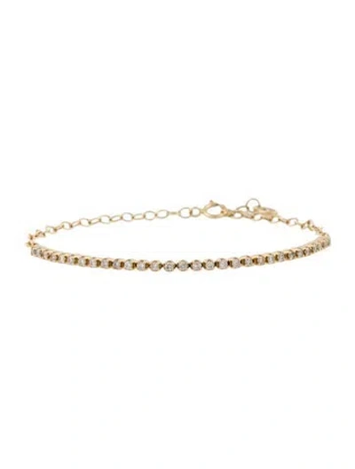 Pre-owned Mejuri 14k Diamond Half Tennis Bracelet, 7" In Multi