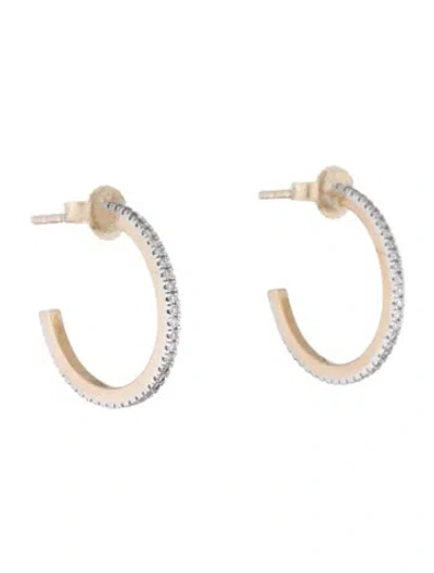 Pre-owned Mejuri 14k Diamond Hoop Earrings In Multicolor