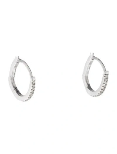 Pre-owned Mejuri 14k Diamond Huggie Earrings In Multi