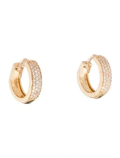 Pre-owned Mejuri 14k Diamond Huggie Earrings In Multicolor