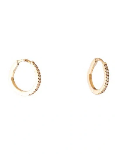 Pre-owned Mejuri 14k Diamond Huggie Hoop Earrings In Multicolor