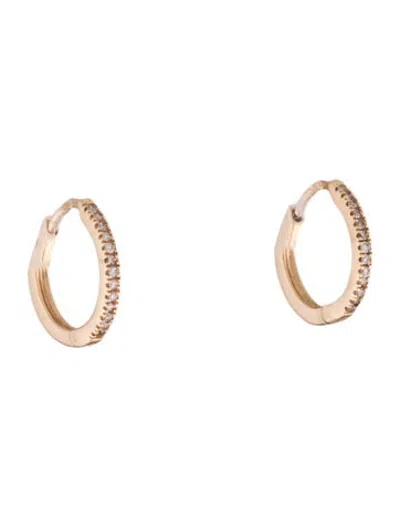 Pre-owned Mejuri 14k Diamond Huggie Hoop Earrings In Multicolor