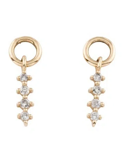 Pre-owned Mejuri 14k Diamond Icicle Hoop Charms In Multi