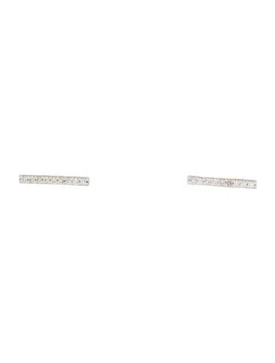Pre-owned Mejuri 14k Diamond Long Bar Stud Earrings In Multi