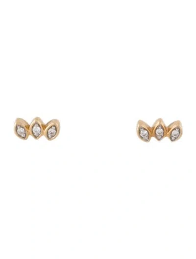Pre-owned Mejuri 14k Diamond Marquise Bar Studs In Multi
