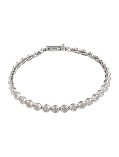 Pre-owned Mejuri 14k Diamond Micro-pavé Diamond Rivière Bracelet, 6" In Multi