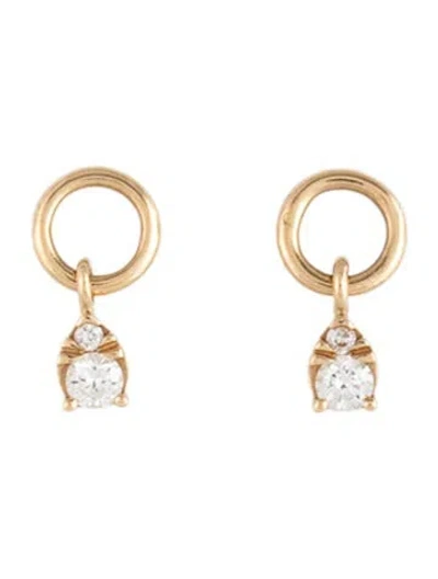 Pre-owned Mejuri 14k Diamond Mini Pear Hoop Charms In Multicolor