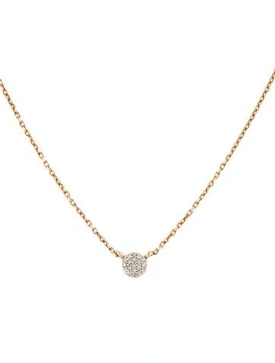 Pre-owned Mejuri 14k Diamond Mini Round Pendant Necklace, 18" In Multicolor