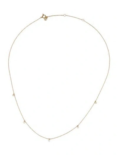 Pre-owned Mejuri 14k Diamond Muli Station Necklace, 18" In Multi