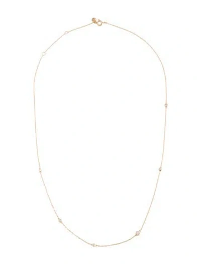 Pre-owned Mejuri 14k Diamond Multi Station Round Necklace, 18" In Multicolor