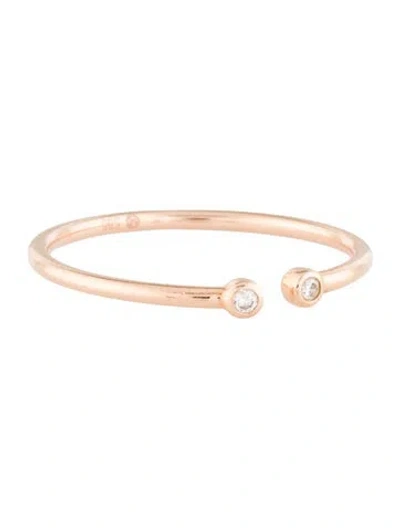 Pre-owned Mejuri 14k Diamond Open Ring In Multi