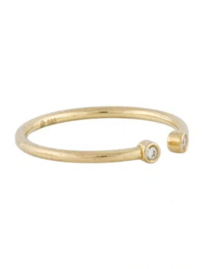 Pre-owned Mejuri 14k Diamond Open Ring In Multi