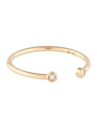 Pre-owned Mejuri 14k Diamond Open Ring In Multi