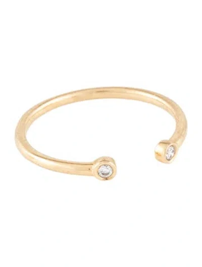Pre-owned Mejuri 14k Diamond Open Ring In Multi