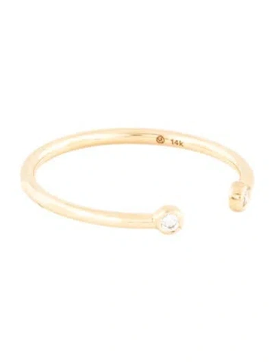 Pre-owned Mejuri 14k Diamond Open Ring In Multicolor