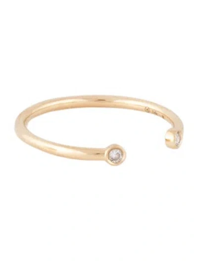 Pre-owned Mejuri 14k Diamond Open Ring In Multicolor