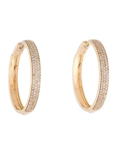 Pre-owned Mejuri 14k Diamond Pavé Bold Large Hoop Earrings In Multi