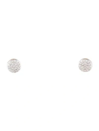 Pre-owned Mejuri 14k Diamond Pave Disc Stud Earrings In Multicolor