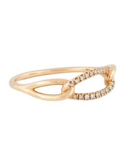 Pre-owned Mejuri 14k Diamond Pavé Oversized Curb Ring In Multicolor