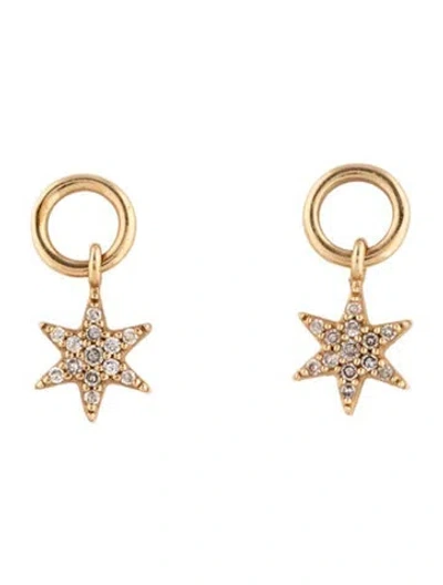 Pre-owned Mejuri 14k Diamond Pavé Star Hoop Charm In Multicolor