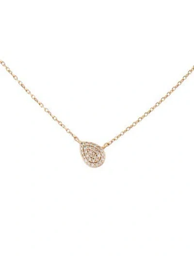Pre-owned Mejuri 14k Diamond Pear Pavé Pendant Necklace, 18" In Multi