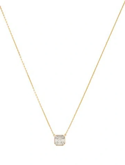 Pre-owned Mejuri 14k Diamond Pendant Necklace, 18" In Multi